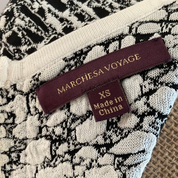 Marchesa Voyage Multi Zipper Black and White Mini Dress Size XS - Picture 4 of 10